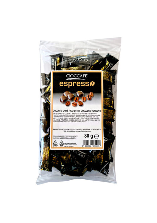 Praline al Cioccolato Espresso Cioccafè – Chicchi di Caffè Ricoperti | Busta da 80g